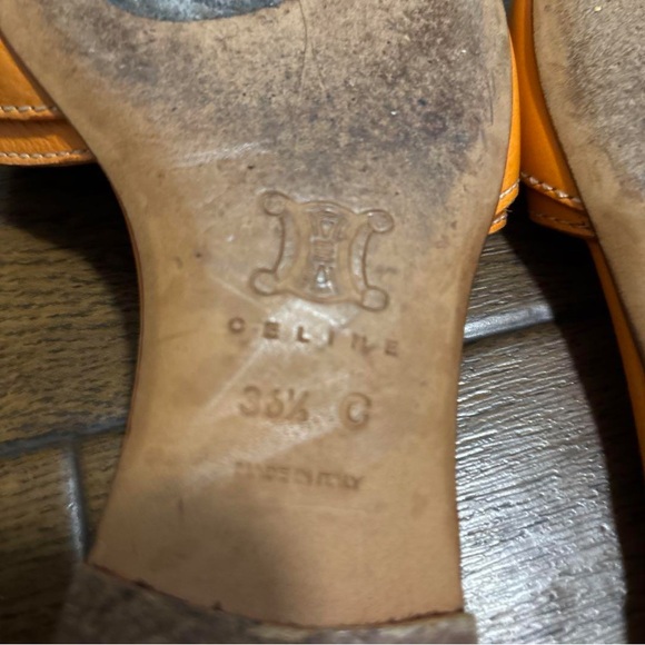 Celine orange leather sandals - Picture 5 of 6